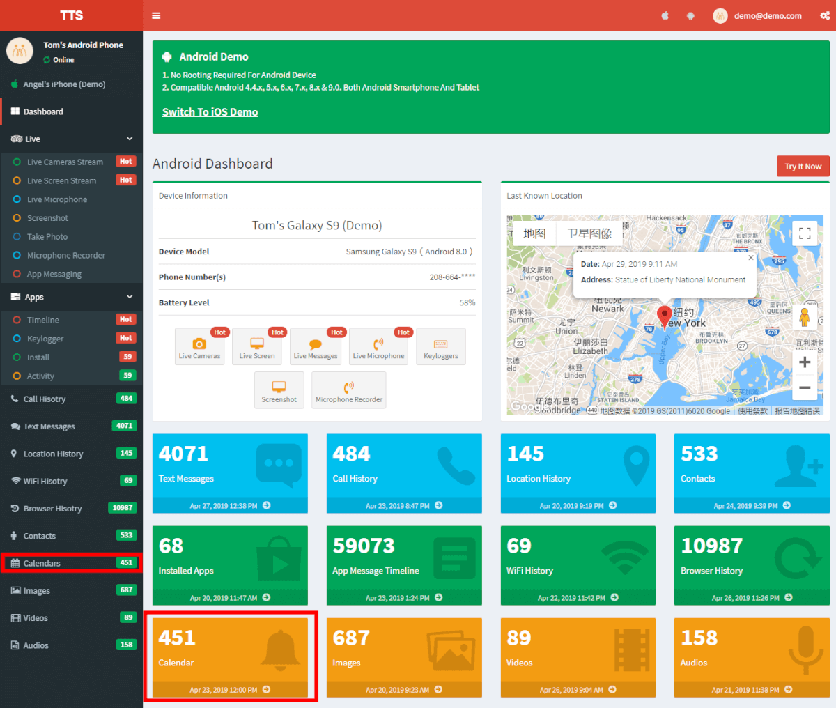 Calendar Monitoring Function.