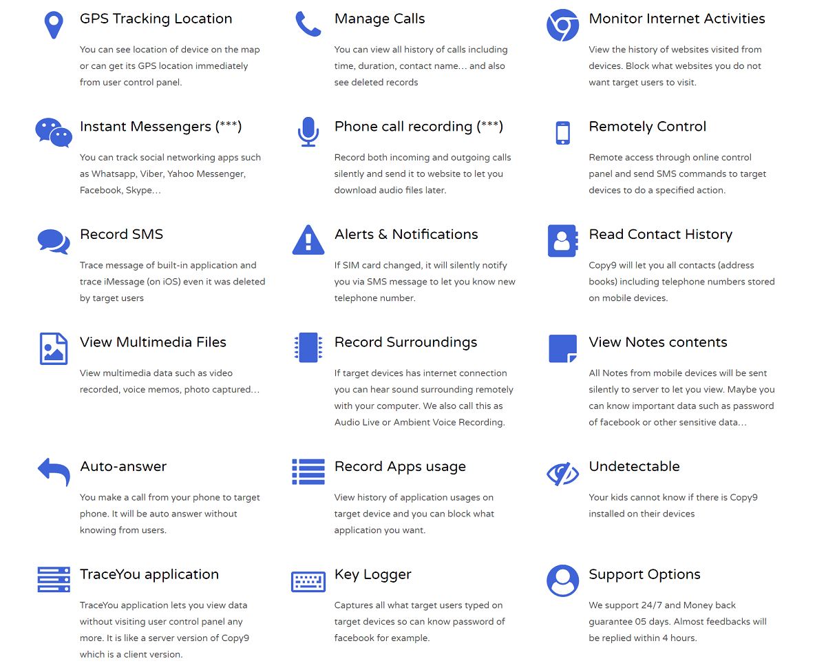 características de copy9