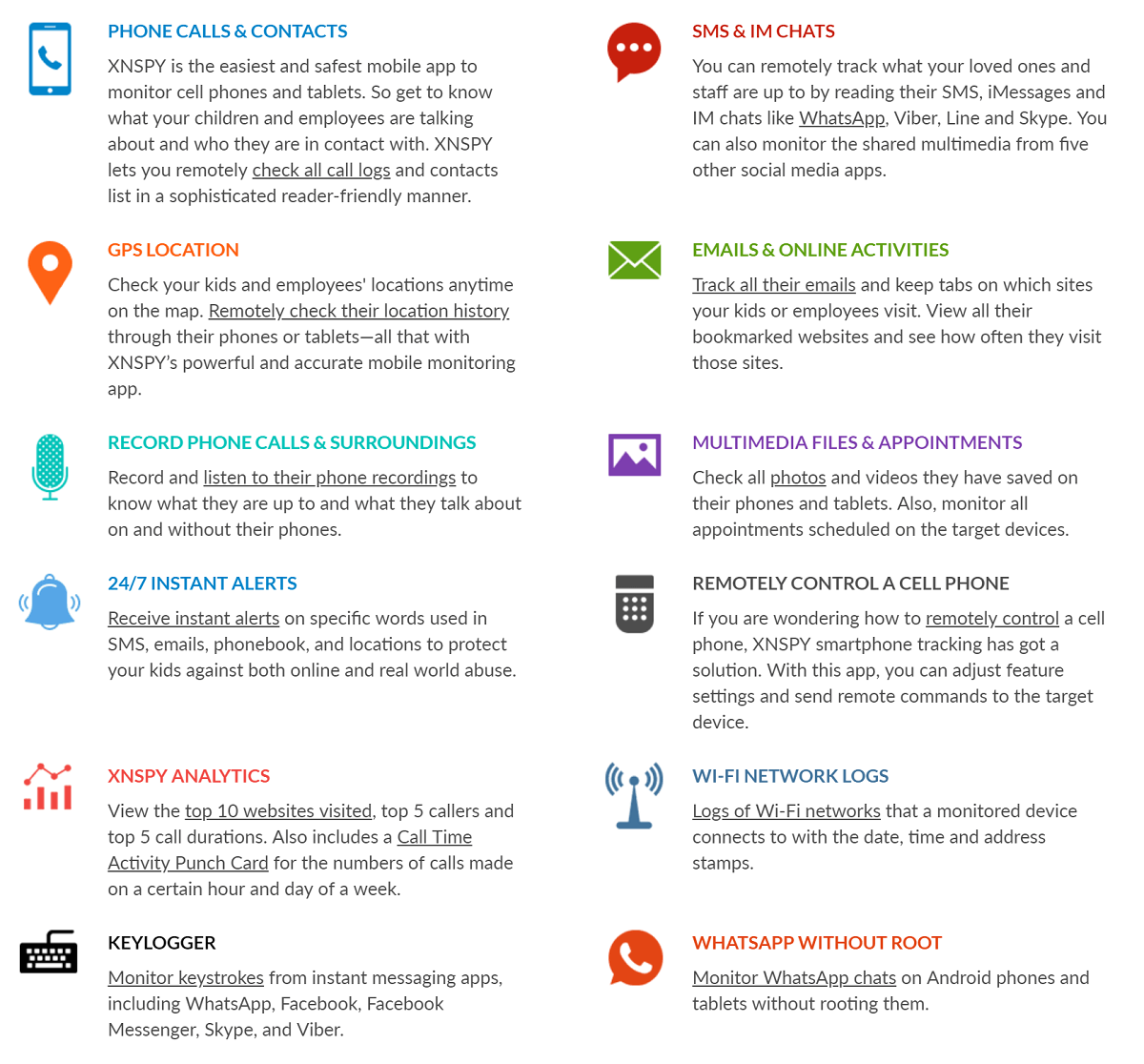 Características de xnspy